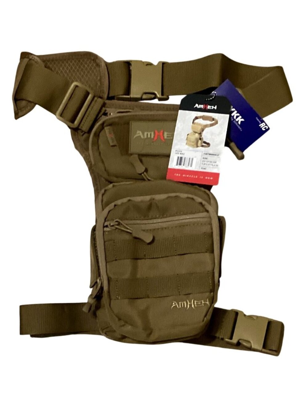 AMHEH - Military Tactical Riding Drop Picos Leg Bag -4.5L - Color Khaki NEW